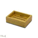 Rectangle box & tray bamboo soap dish