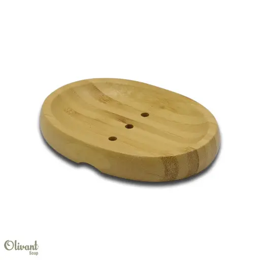 Oval bamboo soap dish