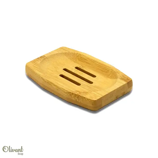 Polygon bamboo soap dish